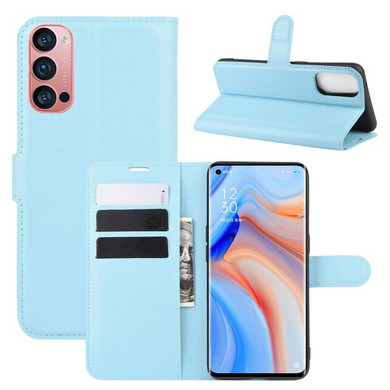 Oppo Reno4 Pro 5G      Pu Wallet Case    [Lightblue]
