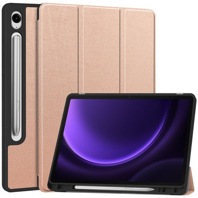 Samsung Galaxy Tab S9FE X510    Tri-Fold PU Case    RoseGold