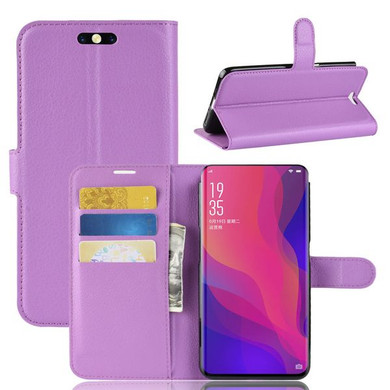 Oppo Find X      Pu Wallet Case    [Purple]