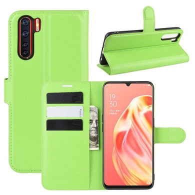 Oppo A91      Pu Wallet Case    [Green]