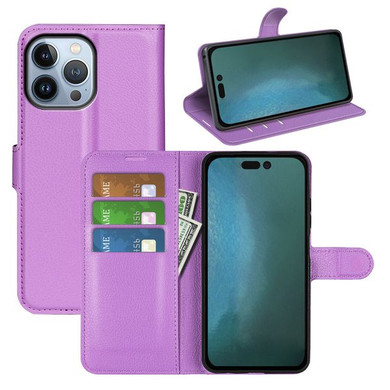 Iphone 14 Pro Max      Pu Wallet Case    [Purple]