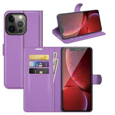 Iphone 13 Pro      Pu Wallet Case    [Purple]