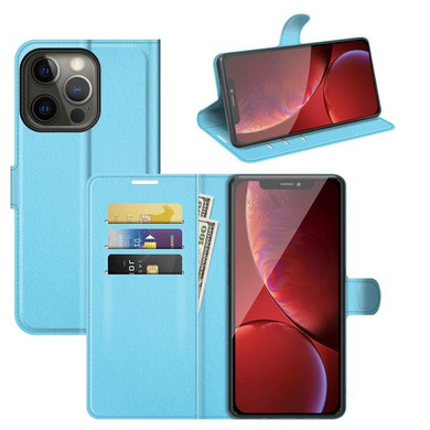 Iphone 13 Pro      Pu Wallet Case    [Lightblue]
