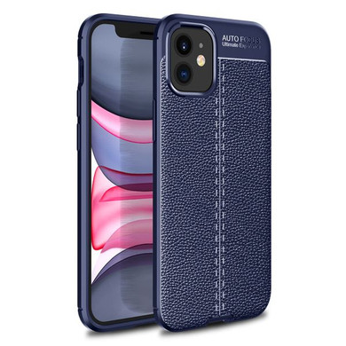 Apple iPhone 12 Mini Leather Texture Case Navy