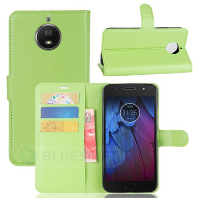 Moto G5S Plus      Pu Wallet Case    [Green]