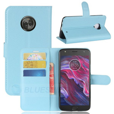 Moto X4      Pu Wallet Case    [Lightblue]