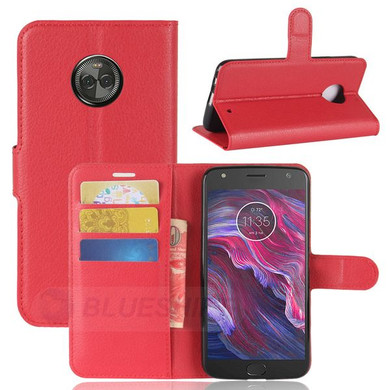 Moto X4      Pu Wallet Case    [Red]