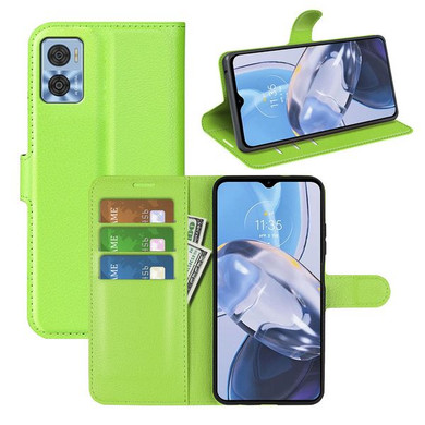 Moto E22I      Pu Wallet Case    [Green]