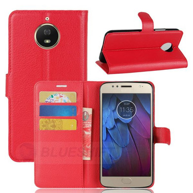 Moto G5S      Pu Wallet Case    [Red]
