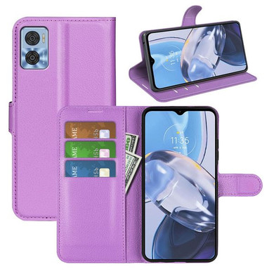 Moto E22I      Pu Wallet Case    [Purple]