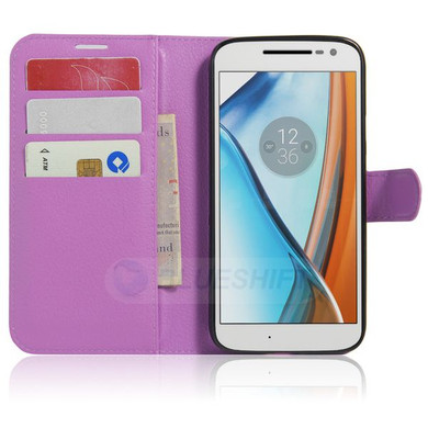 Moto G4 Play      Pu Wallet Case    [Purple]