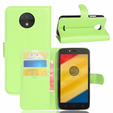 Moto C      Pu Wallet Case    [Green]