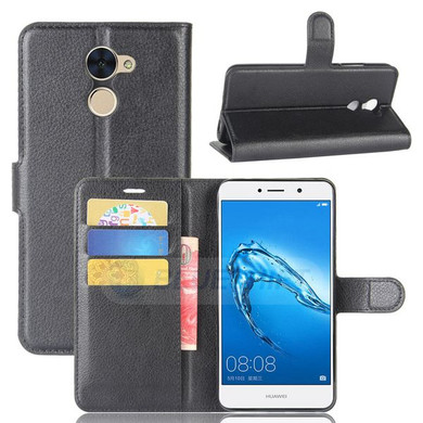 Huawei Y7 Prime      Pu Wallet Case    [Black]