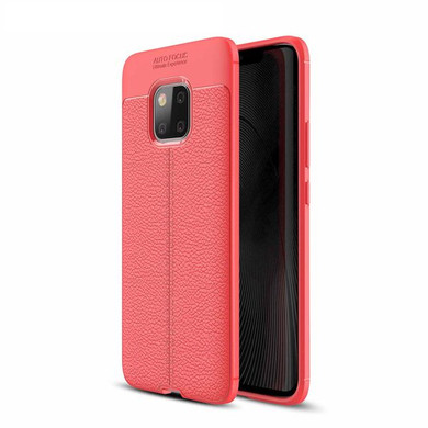 Huawei Mate 20 Pro      Leather Texture Case    Red