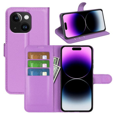 Iphone 15 Plus      Pu Wallet Case    [Purple]