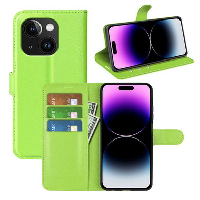 Iphone 15      Pu Wallet Case    [Green]