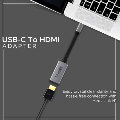 PROMATE 4K USB-C to HDMI Adapter, Plug & Play, MEDIALINK-H1