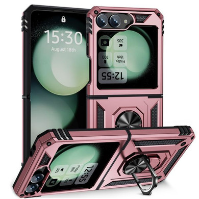 Samsung Galaxy Z Flip 6      Military Armour Ring Case    [Rosegold]
