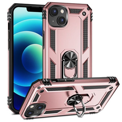 Apple iPhone 15 Plus Military Armour Ring Case RoseGold