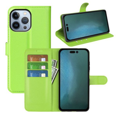 Iphone 14 Pro      Pu Wallet Case    [Green]