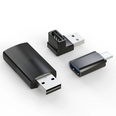 MINIX Wired Android Auto to Wireless Connection Dongle with 90° USB-A Adapter & USB-A to USB-C Converter - CP86-AA