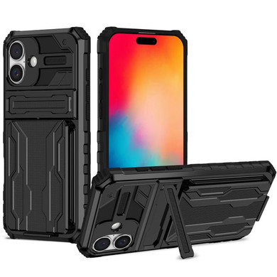 Apple iPhone 16 Plus  Kickstand Heavy Duty Case [Black]