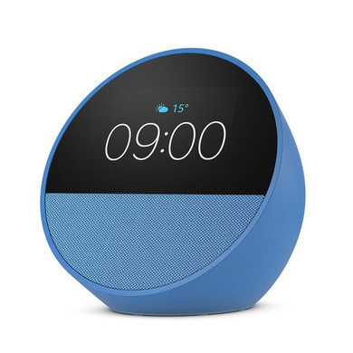 Amazon Echo Spot Smart Alarm Clock with Alexa (2024) [ Ocean Blue ]