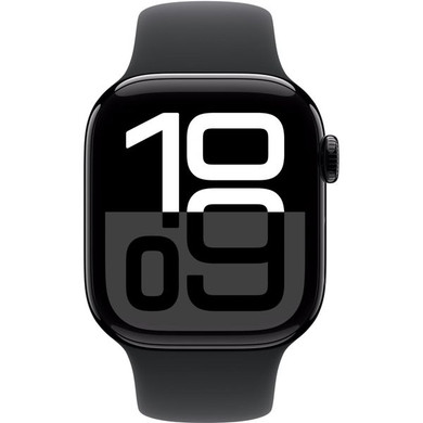 Apple Watch Series 10 GPS + Cellular 42mm Aluminum Case [ Black Sport Band S/M  MWX63 - Jet Black ]