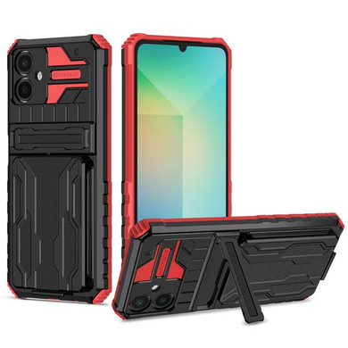 Samsung Galaxy A06 4G  Kickstand Heavy Duty Case [Red]