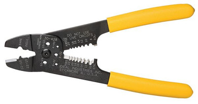 IDEAL INDUSTRIES Crimp, Strip & Cut Tool - Strips 8-20 AWG Solid & 10-22 AWG Stranded, Crimps Insulated Terminals (Product Code: IDEAL-12345)