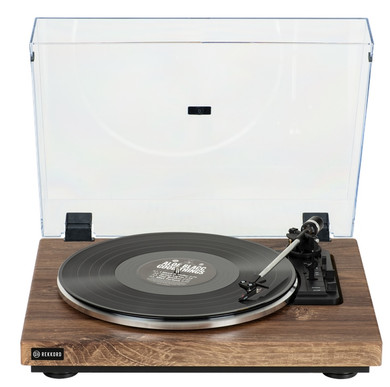 REKKORD AT91 Cartridge with 33 and 45 RPM Advanced Automatic Sub-chassis Turntable. Fixed RCA Output. Vibration-damped Wooden Chassis. Oak Wood Colour.  