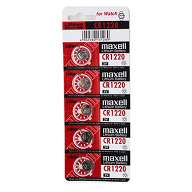 Maxell CR1220 3V Lithium Coin Cell Battery - 5 Pack (Product Code: CR1220)