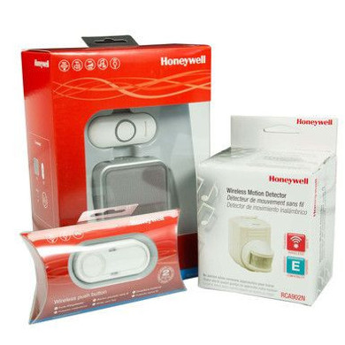 HONEYWELL Wireless Series 5 Plug-in Doorbell with Nightlight. Includes 2x Wireless Push Buttons (HONDCP511GA) & 1x Motion Detector (HONRCA902A). 6x Selectable Colours 