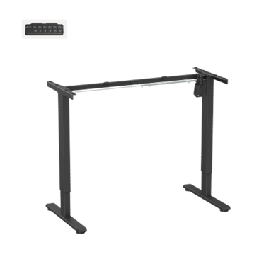 BRATECK Eco Ergonomic Electric Sit-Stand Desk, 1200x600mm, 40kg Capacity, 3 Memory Settings, Rustic Top, Black Legs - S11-22RE-R