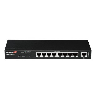 EDIMAX 8-Port 2.5GbE Web Smart Switch with 10GbE Multi-Gigabit Port, Fanless Metal Chassis, Wall-Mountable - TGS-3109XT 