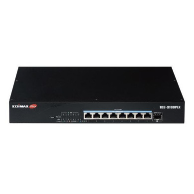 EDIMAX 8-Port 2.5GbE PoE++ Web Smart Switch with 10GbE SFP+ Port, 240W Power Budget, Rack Mount Kit Included - TGS-3109PLX