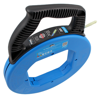 IDEAL INDUSTRIES 60m E-Class Glow-in-the-Dark Fiberglass Fish Tape with Tuff-Grip Pro Case