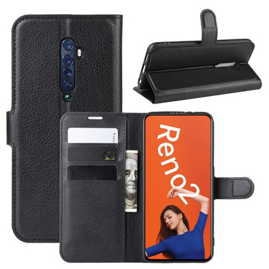 Oppo Reno2      Pu Wallet Case    [Black]