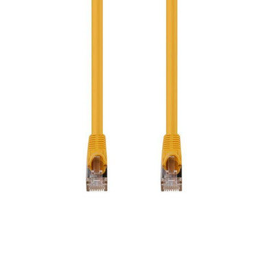 DYNAMIX 0.75m Cat6A S/FTP Yellow Slimline Shielded 10G Patch Lead. 26AWG (Cat6 Augmented) 500MHz with Gold Plate Connectors.