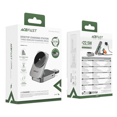 Acefast 22.5W Premium 3-in-1 Magnetic Wireless Charger w/ Foldable Design, Compact Design (E22) 