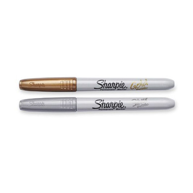 Sharpie Metallic Fine Point Perman Marker Gold and Silver. Pack of 2    