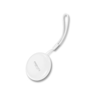 PROMATE Smart Bluetooth Tracker Tag with Smart Precision Positioning. Ultra-compact & Works with Apple Find My APP, IPX6, Replacable Battery, Works with Siri, 90-100dB Loud Sound. White