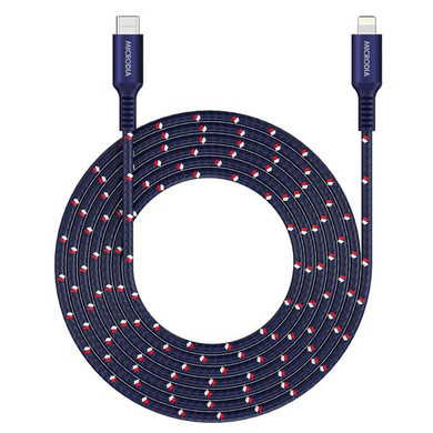 Microdia Execable Tweed Pd60W 2.6M Usb-C To Lightning Cable - Navy