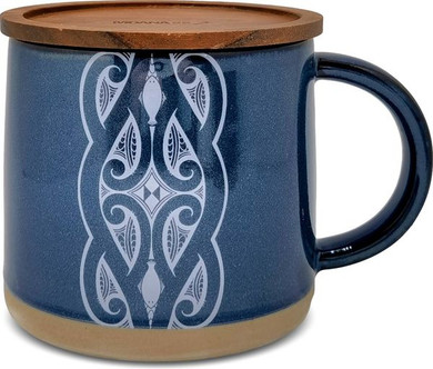 Moana Road Glazed Ceramic Mug - Miriama Grace-Smith [ Navy - 2724 ]