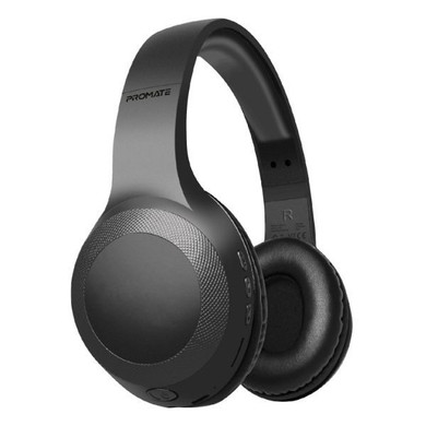 PROMATE Deep Base Bluetooth V5.0 Wireless Over-ear Headphones. Up to 5 Hours Playback (LABOCA-BLK)