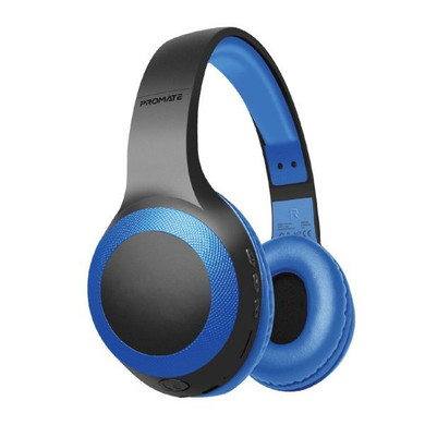 PROMATE Deep Base Bluetooth V5.0 Wireless Over-ear Headphones. Up to 5 Hours Playback (LABOCA-BL)