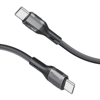 PROMATE 1.2m 60W PD USB-C to USB-C Tough-Built Cable. Supports up to 480Mbps Slim (FLETCHLINK-CC-BK)