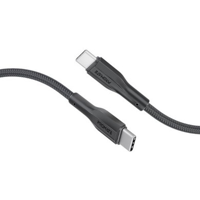 PROMATE 2m 60W USB-C to USB-C Super Flexible Cable 3A/20V Supports 3A/20V Charging & 480 (XCORD-CC200-BLK)