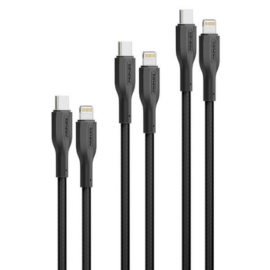 PROMATE 3-Piece 60W PW USB-C to Lightning Cable Kit Includes 0.3M 1.2M & 2M (CABLEKIT-CI)