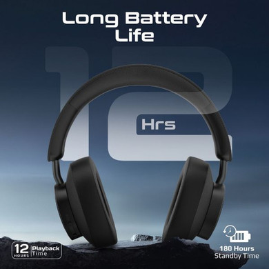 PROMATE HiFi Stereo Wireless Over Ear Ergonomic Headphones. Up to 12 Hours Playing Time (TAKT-BLK)